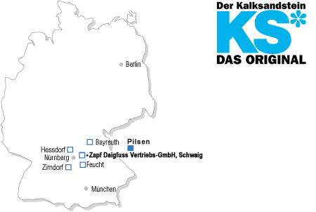 Mapa výrobních závodů v Německu